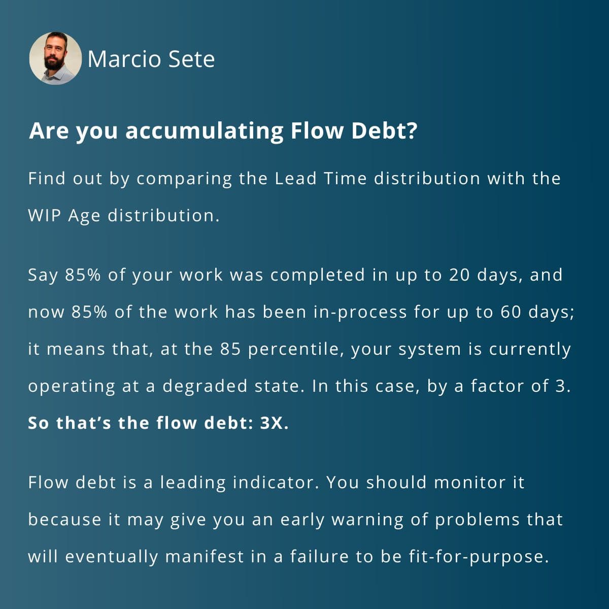 How do you visualise Flow Debt today?
