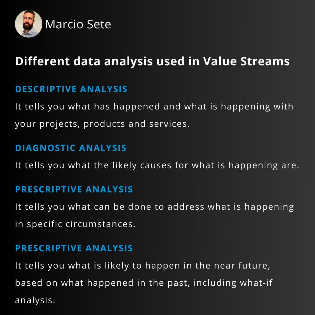 Which types of analysis can you leverage today to improve delivery governance, delivery management and continuous imp...