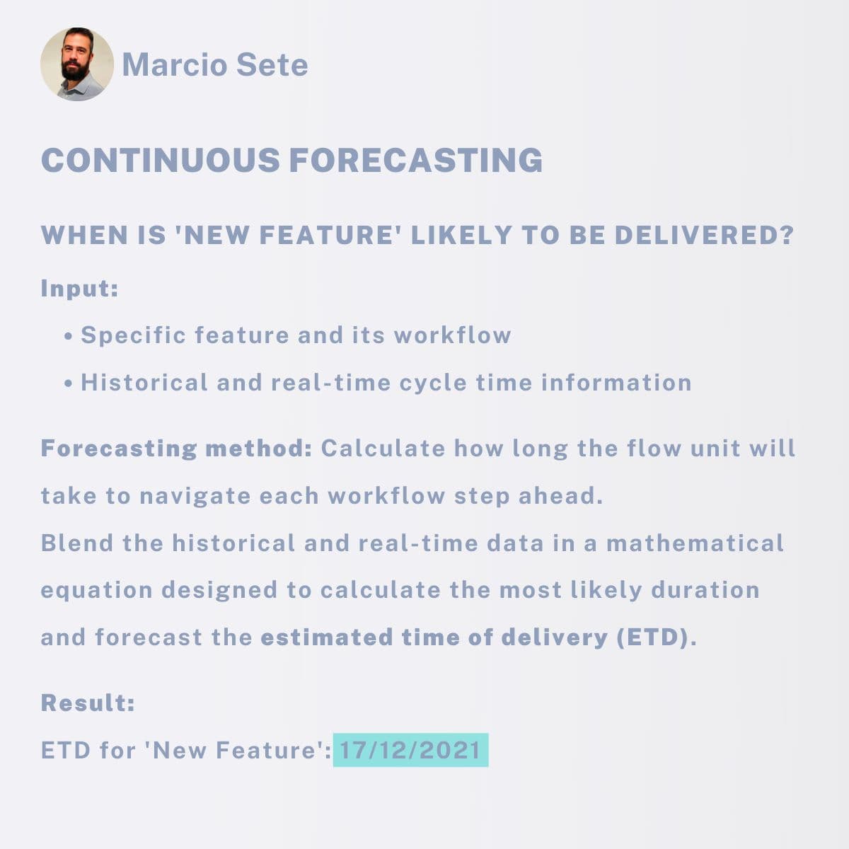 Forecasting units vs batches.